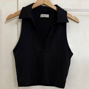 Babaton Black Sleeveless Crop Top